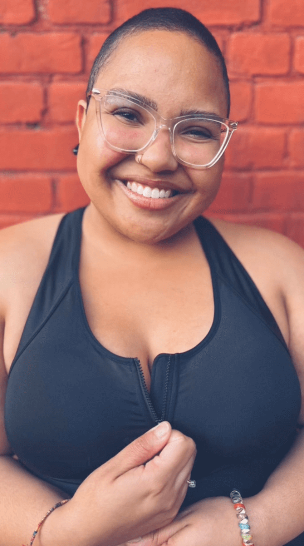 Sport Front‑Closure Sports Bra - Black