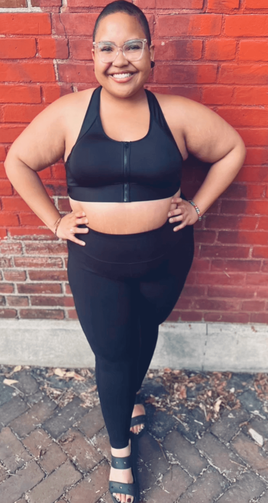 Sport Front‑Closure Sports Bra - Black